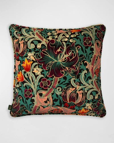 House Of Hackney Golden Lily Velvet Cushion