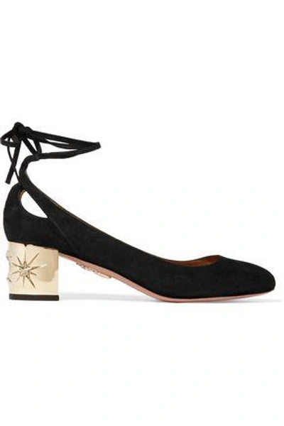 Aquazzura Woman Trinity Suede Pumps Black