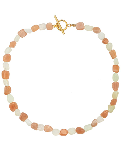 Eye Candy La Women's Luxe Natalie Agate Beaded Necklace In Brass