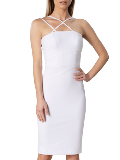 Dress The Population Millie Strappy Body-con Dress In White