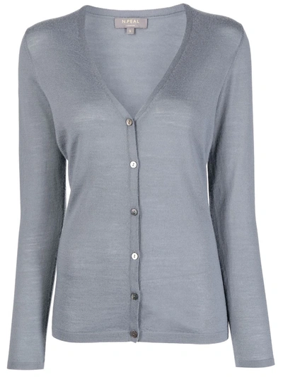 N.peal Fine-knit V-neck Cardigan In Grey
