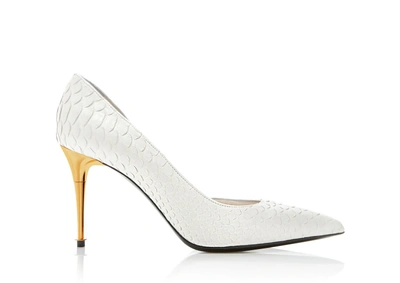 Tom Ford Woman D'orsay Python Pumps Ivory In Chalk