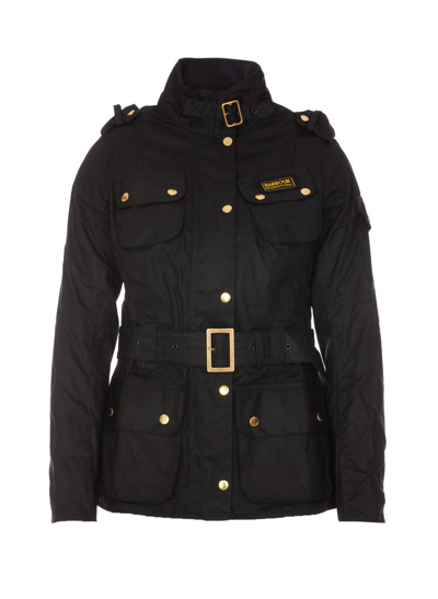Barbour International Waxed Jacket In Black