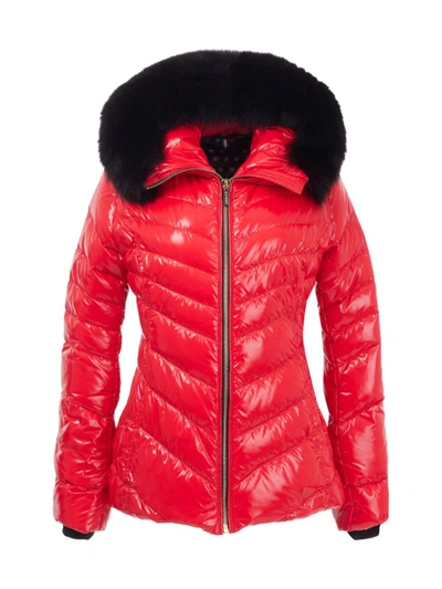 Gorski Women's Apres-ski Chevron Jacket In Red