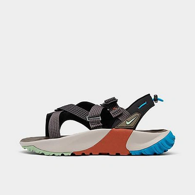 Nike Oneonta Men's Sandals In Black,cobblestone,laser Blue,enamel Green