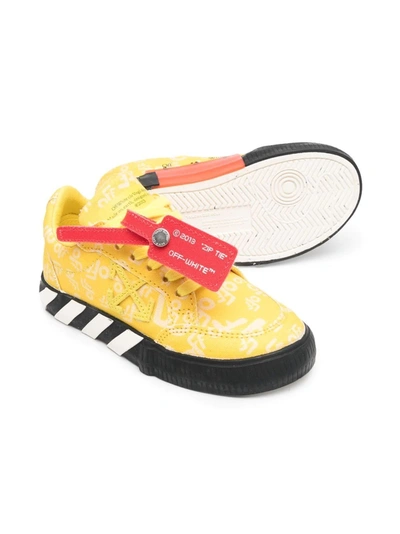 Off-white Kids' Diag-stripe Low-top Sneakers In Yellow Yel