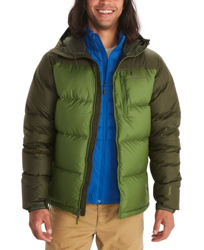 Marmot Guides Hooded Polyester Down Jacket In Foliage/nori