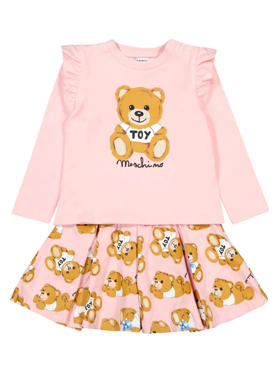 Moschino Babies' Kids Clothing Set For Girls In Pink