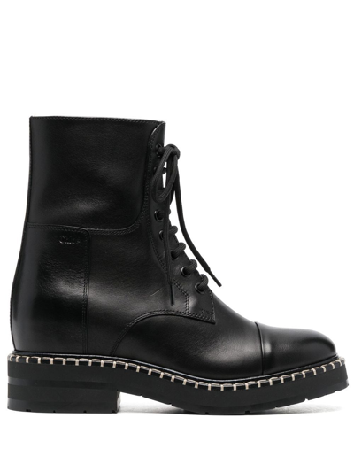 Chloé Noua Lace-up Combat Boots In Black
