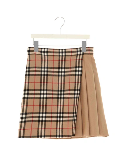Burberry Teen Girls Beige Check Skirt