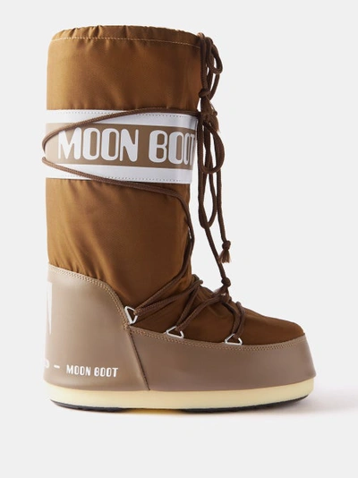 Moon Boot Icon Logo-tape Snow Boots In Brown