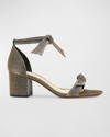 Alexandre Birman Clarita Metallic Ankle-bow Sandals In Stellar