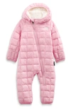 The North Face Babies' Thermoball™ Water Repellent One-piece Snowsuit In Cameo Pink