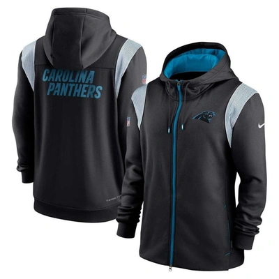 Nike Men's  Therma Lockup (nfl Carolina Panthers) Full-zip Hoodie In Black