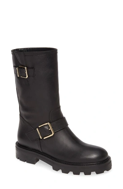 Jimmy Choo Biker Ii Buckle Boot In Black