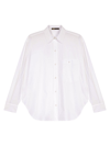 Maje Cipuna Pearl-button Cotton Shirt In Blanc