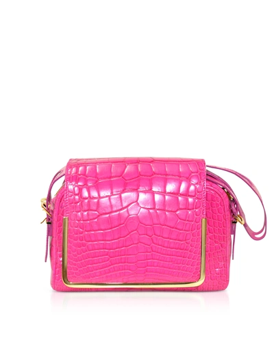 Balenciaga Handbags Bright Pink Croco Leather Small Bag In Rose
