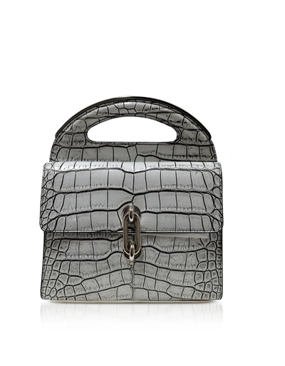 Balenciaga Designer Handbags Gary Alligator And Leather N/s Top Handle Mini Bag In Gris