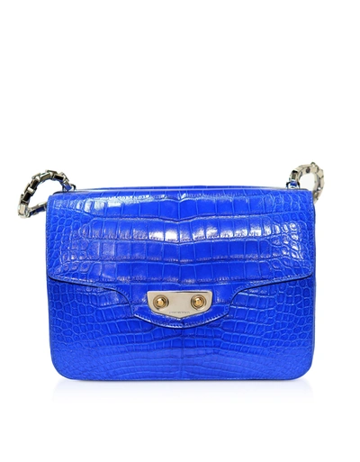 Balenciaga Handbags Blue Alligator Medium Leather Neo Classic Shoulder Bag In Bleu