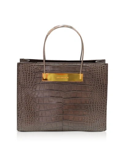Balenciaga Handbags Brown Alligator Leather Tote In Marron