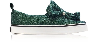 Red Valentino Green Leather Slip On Sneakers