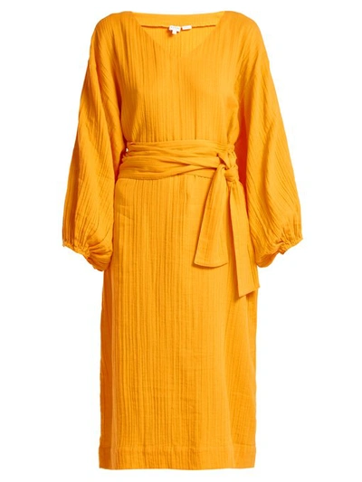 Rhode Delilah Midi Dress In Yellow