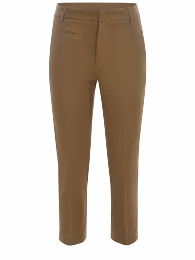 Dondup Trousers  Ariel In Stretch Gabardine In Brown