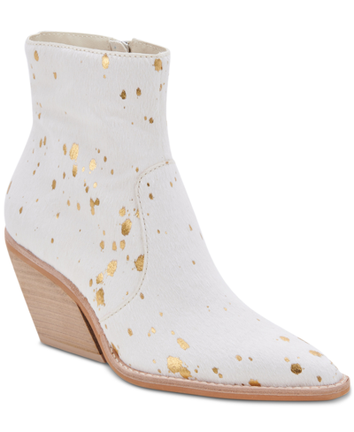 Dolce Vita Women's Volli Pointed Booties In Gold Multi Calf Hair