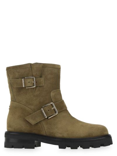 Jimmy Choo Youth Ii Buckled Boots In Green