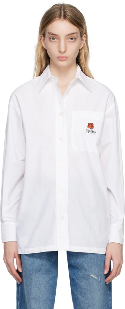 Kenzo Boke Flower Slim Fit Shirt In White