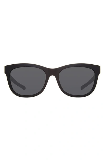 Eddie Bauer 54mm Round Polarized Sunglasses In Black/ Gray