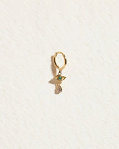 Piercing Crying Eye Huggie In Gold