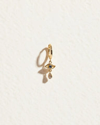 Piercing Crying Eye Huggie In Gold