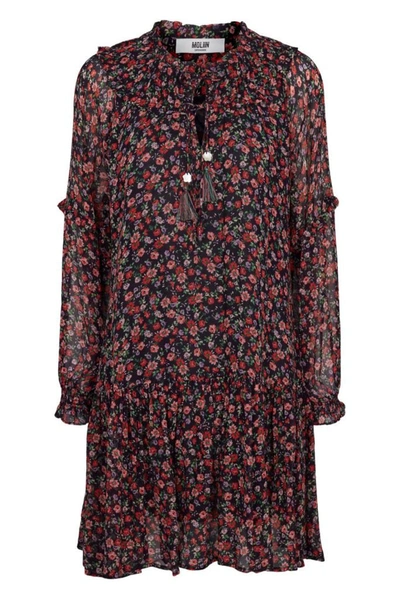 Moliin Raya Short Floral Dress In Red
