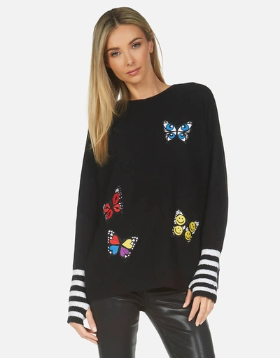 Lauren Moshi Paloma Butterfly Patches In Black/creme