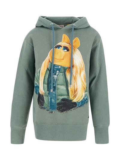 Moncler Genius X The Muppets Miss Piggy Cotton Fleece Graphic Hoodie In Green