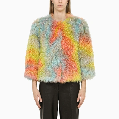 Becagli Short Jacket In A Multi-coloured Mohair Blend In Multicolor