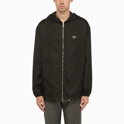 Prada Black Re-nylon Field Jacket With Logo