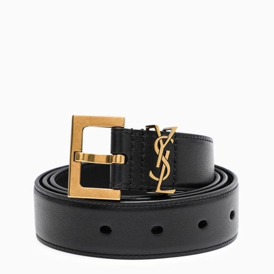 Saint Laurent Monogram Black Belt 3 Cm