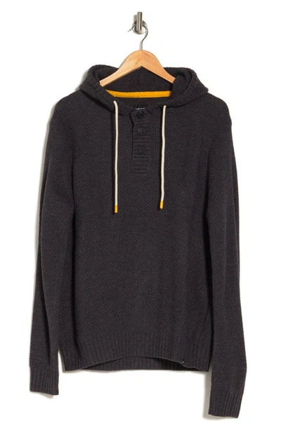 Union Textured Knit Hoodie In Charcoal Heather