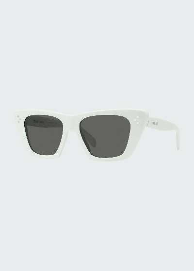 Celine Acetate Butterfly Sunglasses In Ivory Smoke