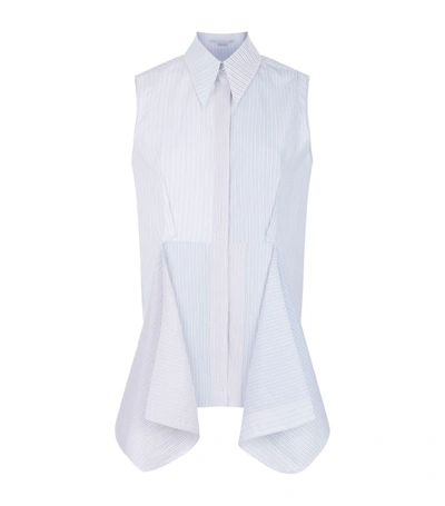 Stella Mccartney Ruffle Peplum Cotton & Silk Top In No Color