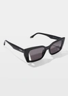 Fendi Cutout Rectangle Acetate Sunglasses In Black Pattern