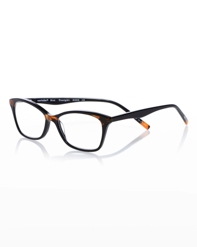 Eyebobs Not Tonight Square Acrylic Readers In Black / Tortoise