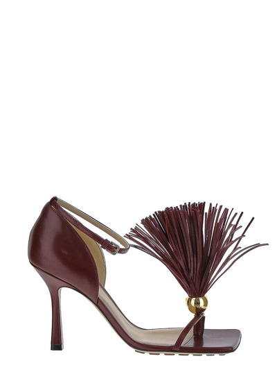 Bottega Veneta Stretch Tassel-trimmed Leather Sandals In Brown