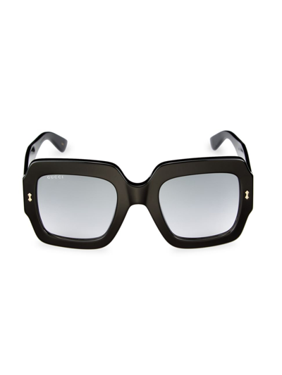 Gucci Gradient Rectangle Acetate Sunglasses In Black