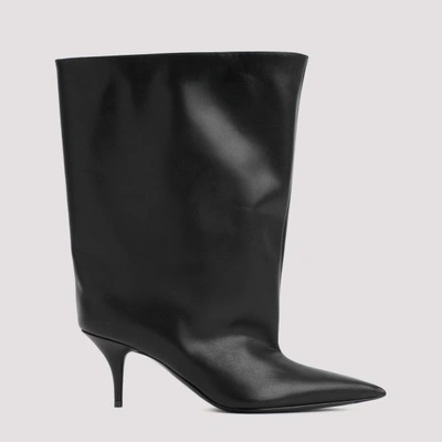 Balenciaga Waiders Calf Leather Stiletto Boots In Black