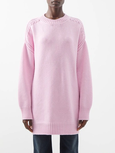 Sa Su Phi Open-side Oversized Cashmere Sweater In Pink