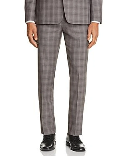 Theory Marlo Tonal Check Plaid Slim Fit Suit Pants In Gray