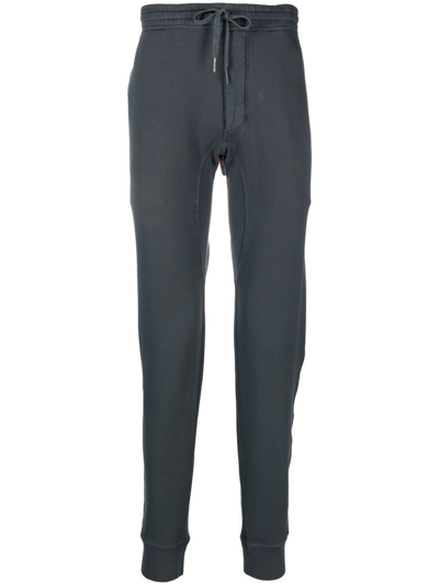Tom Ford Drawstring Cotton Track Pants In Grey